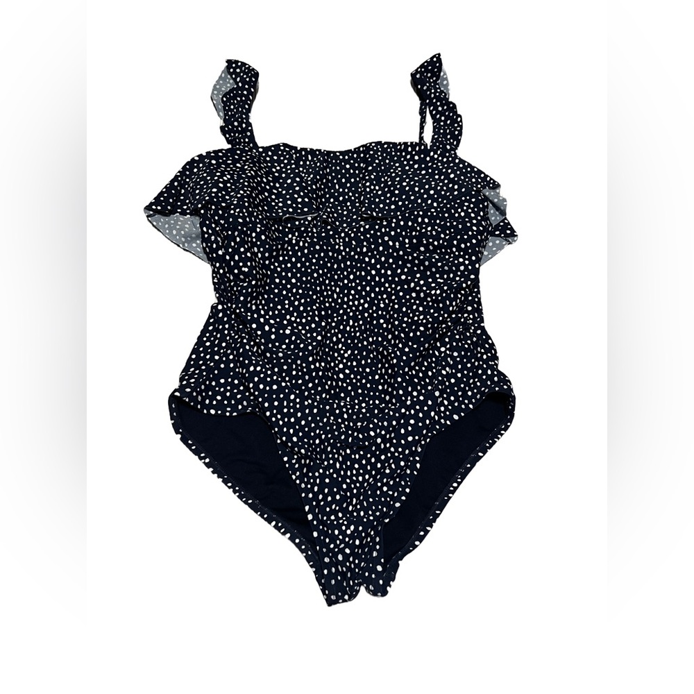 Kona Sol Navy Polka Dot One Piece Swimsuit